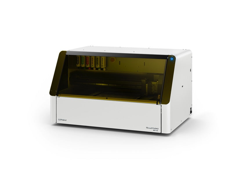 Roland BD-12 UV flatbed printer, left three-quarter view