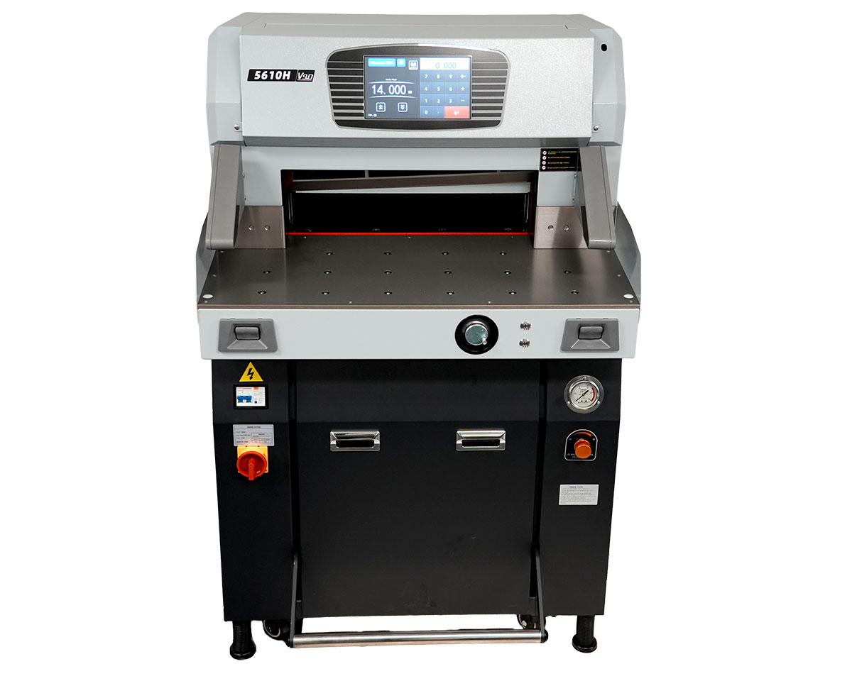 Boway 5610H hydraulic paper cutter, front view