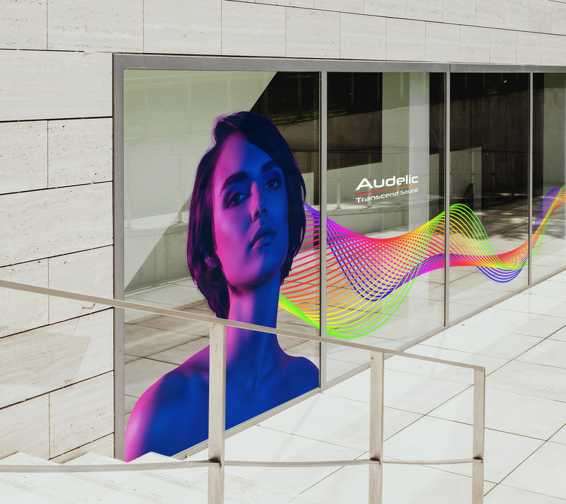 Window graphic printed with high-opacity white ink on a Roland MG2 Series printer