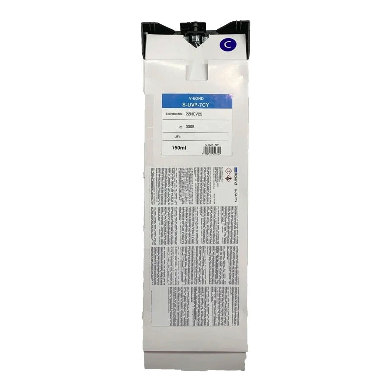 Roland V-BOND UV ink, cyan, 750 ml pouch