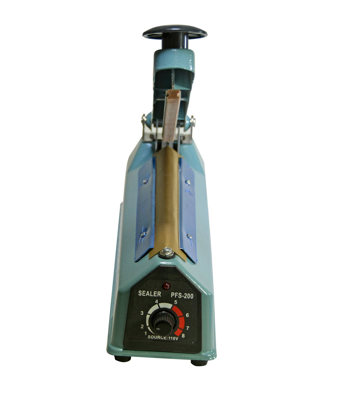 8-inch heat sealing machine, side view