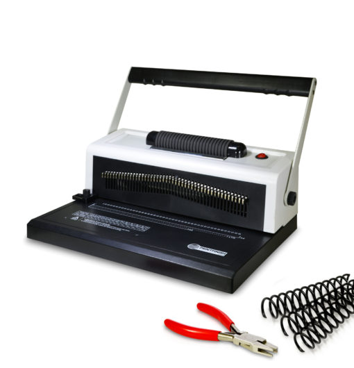 s25a-coilbind-coil-punch--binding-machine--with-electric-coil-inserter--professionally-bind-presentations-and-documents--free-crimper-free-box-of-100-plastic-coils--spiral-binding-machine-by-printfinish