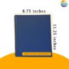 8.75 x 11.25 Blue Leatherette Paper Covers with Rounded Corners