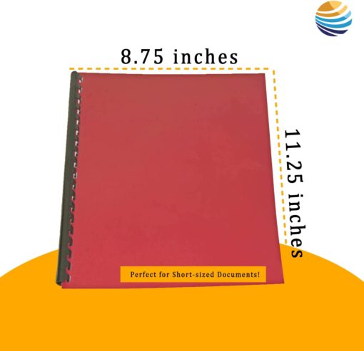 8.75 x 11.25 in Red Leatherette Paper Covers with Rounded Corners