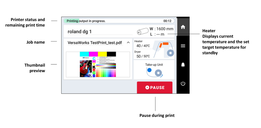 Roland Model LG Printer Display App