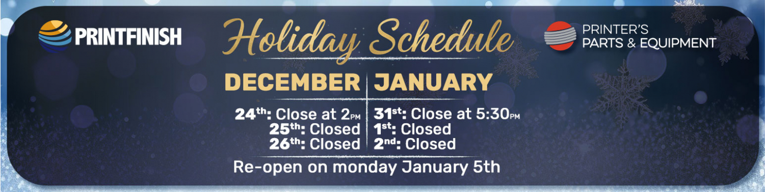 Holiday Schedule
